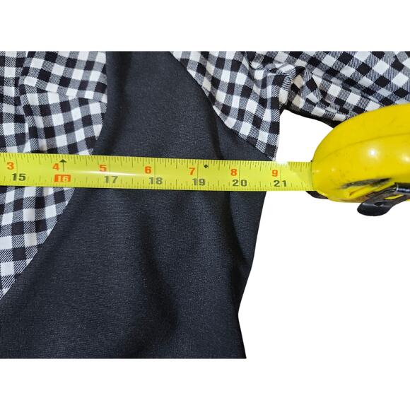 VF Emage Grunge Black White Gingham Plaid Colorblock Midi Dress Plus Size 22 - Picture 2 of 8